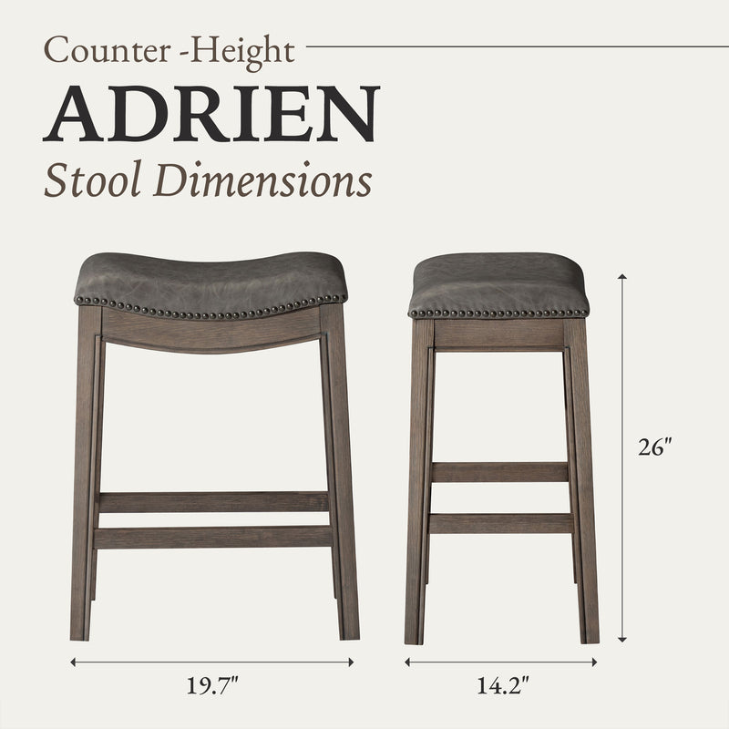 Maven Lane Stool in Reclaimed Oak Finish w/Ronan Vegan Leather(For Parts)