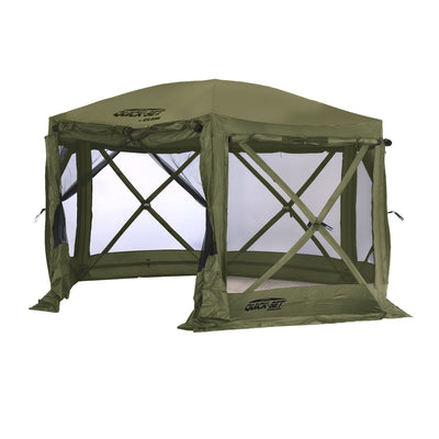 Clam Quick-Set Pavilion 12.5' x 12.5' Portable Outdoor Canopy, Green (Open Box) - VMInnovations