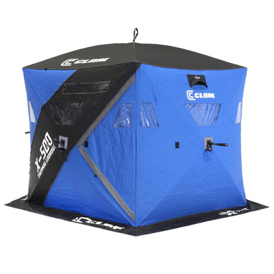 CLAM Portable 9 Ft 5 Person Ice Fishing Thermal Hub Shelter Tent (Open Box) - VMInnovations