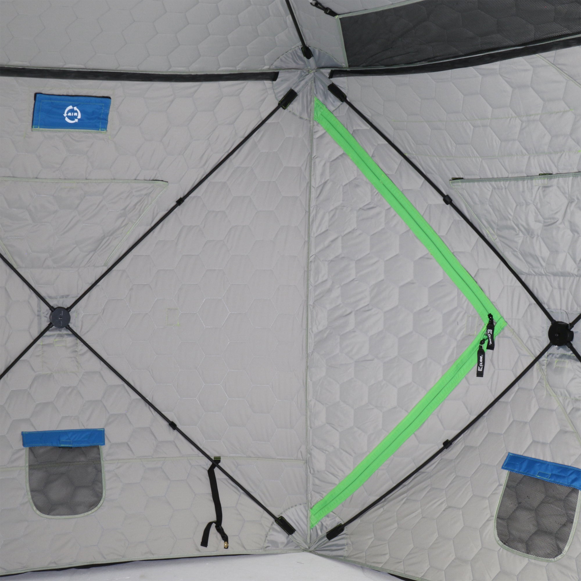 CLAM Portable 9 Ft 5 Person Ice Thermal Hub Shelter w/Dimmable Light (Open Box) - VMInnovations