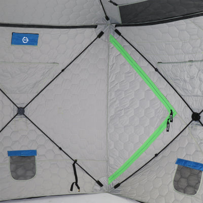 CLAM Portable 9 Ft 5 Person Ice Thermal Hub Shelter w/Dimmable Light (Open Box) - VMInnovations