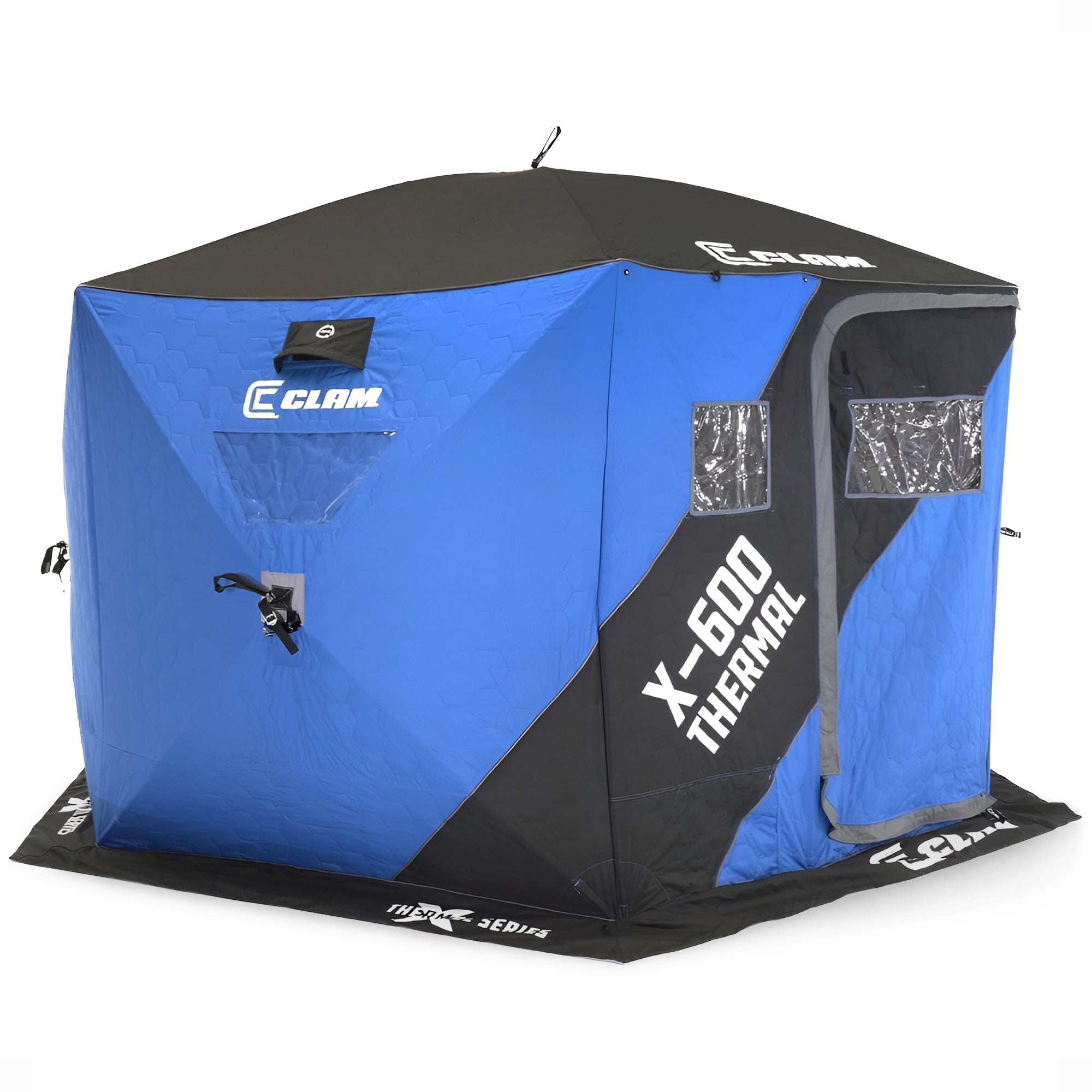 CLAM X-600 Portable 11.5 Ft 6 Person Pop Up Ice Fishing Thermal Hub Shelter Tent - VMInnovations