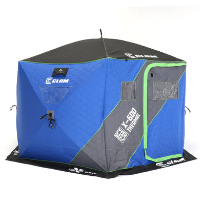 CLAM X-600 Portable 11.5' 6 Person Ice Team Thermal Hub Shelter w/Dimmable Light - VMInnovations