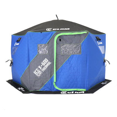 CLAM X-600 Portable 11.5' 6 Person Ice Team Thermal Hub Shelter w/Dimmable Light