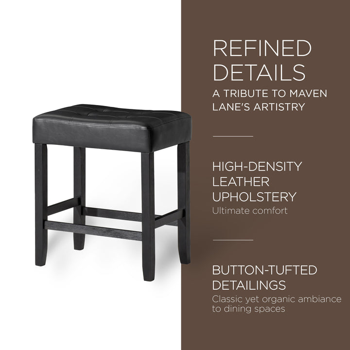 A La Carte Home Harper Counter Stool, Black Wood Finish, Set of 2 (For Parts)