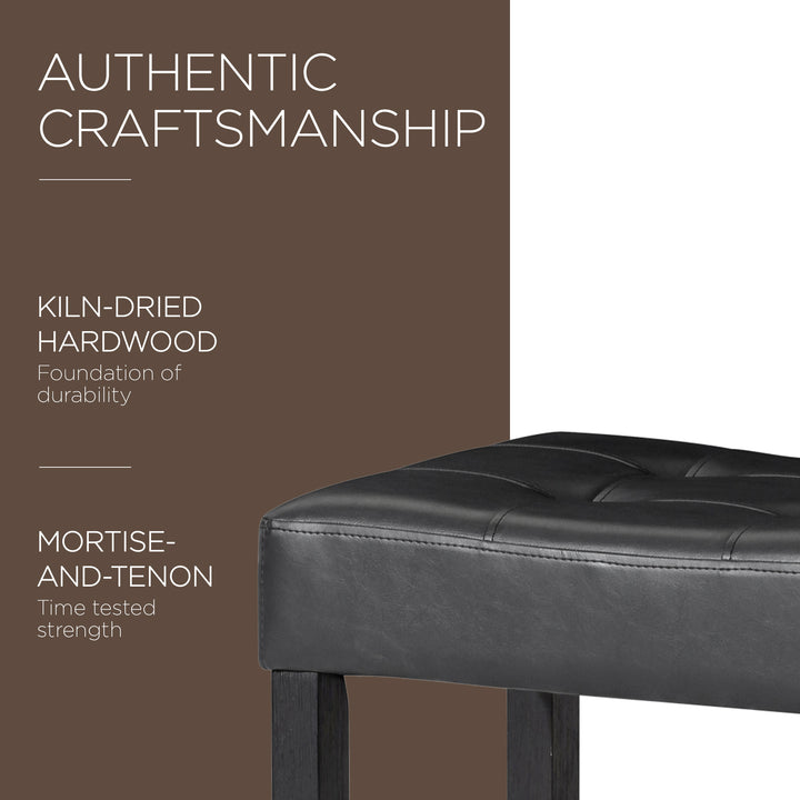 A La Carte Home Harper Counter Stool, Black Wood Finish, Set of 2 (For Parts)