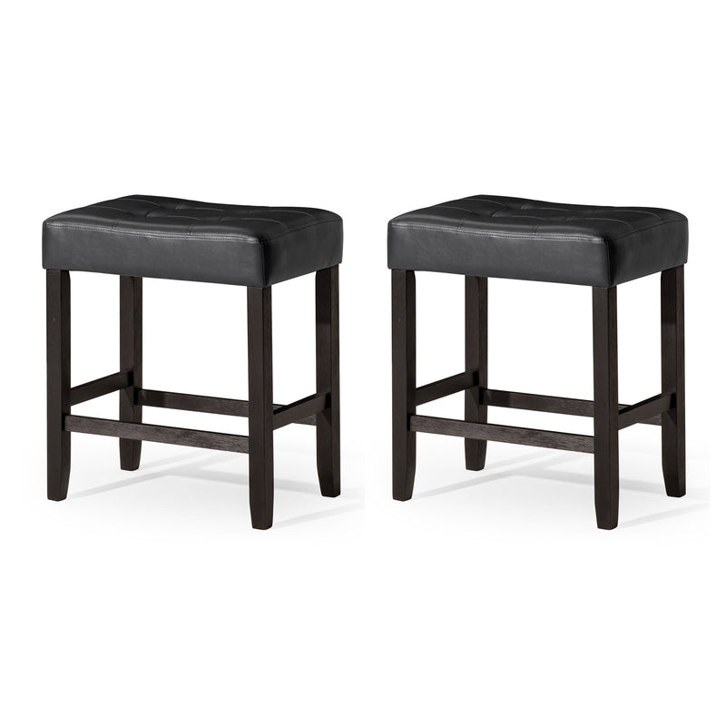 Carte: A La Carte Home Harper Stool, Rustic Black Wood Finish, 2pc (Open Box)