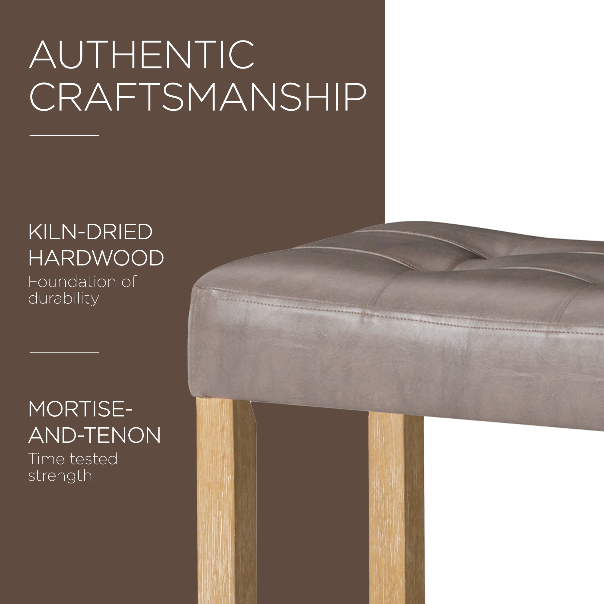 Carte: Home Harper Stool in Weathered Oak Wood Finish w/Vegan Leather, 2pc(Used) - VMInnovations