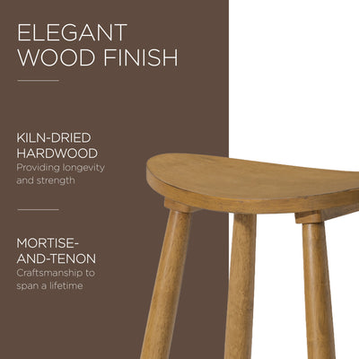 Maven Lane Luna Counter Stool in Rustic Natural Wood Finish (For Parts) - VMInnovations