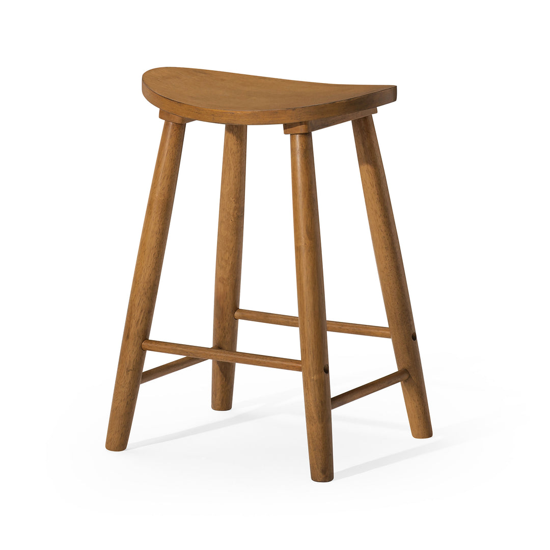 Maven Lane Luna Counter Stool in Rustic Natural Wood Finish (Open Box)