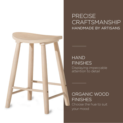 Maven Lane Luna Counter Stool in Light Oak Wood Finish (Open Box)