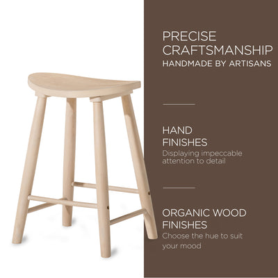 Maven Lane Luna Counter Stool in Light Oak Wood Finish (Used) - VMInnovations