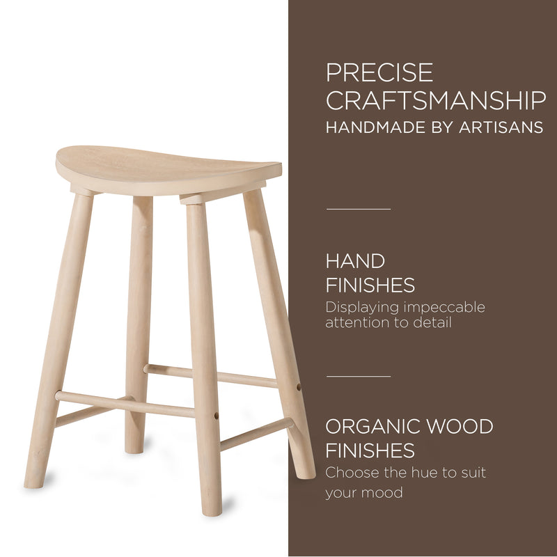 Maven Lane Luna Counter Stool in Light Oak Wood Finish (Open Box)