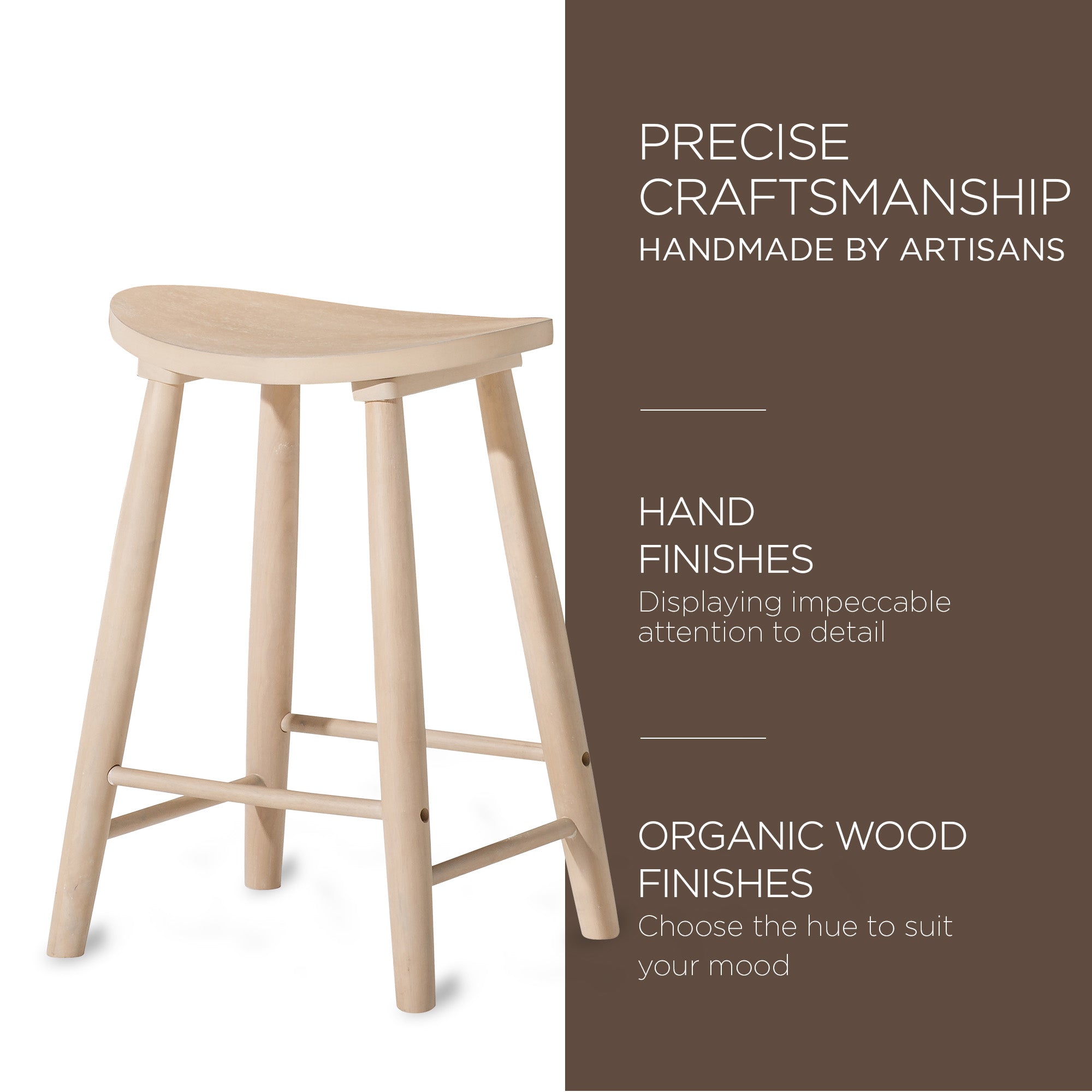 Maven Lane Luna Counter Stool in Light Oak Wood Finish (Open Box) - VMInnovations