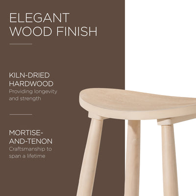 Maven Lane Luna Counter Stool in Light Oak Wood Finish (Used) - VMInnovations