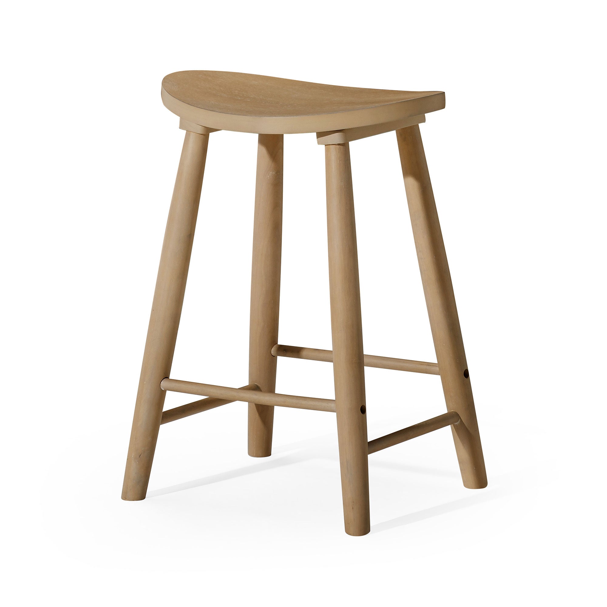 Maven Lane Luna Counter Stool in Light Oak Wood Finish (Open Box) - VMInnovations