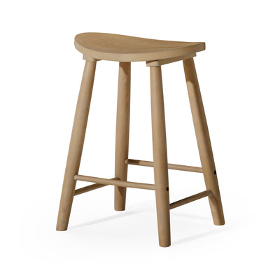 Maven Lane Luna Counter Stool in Light Oak Wood Finish (Open Box) - VMInnovations