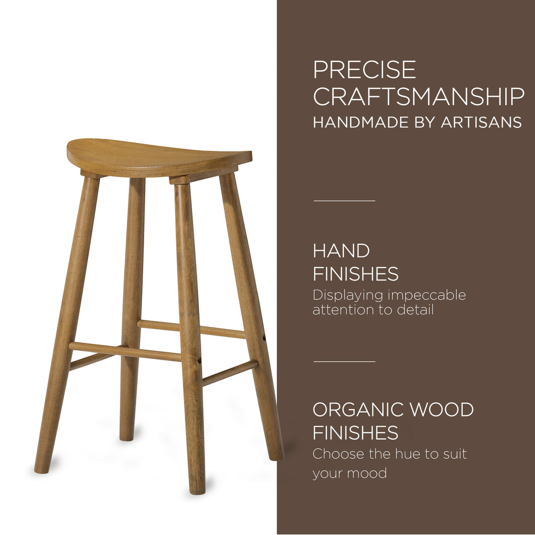 Maven Lane Luna Bar Stool in Rustic Natural Wood Finish (For Parts) - VMInnovations