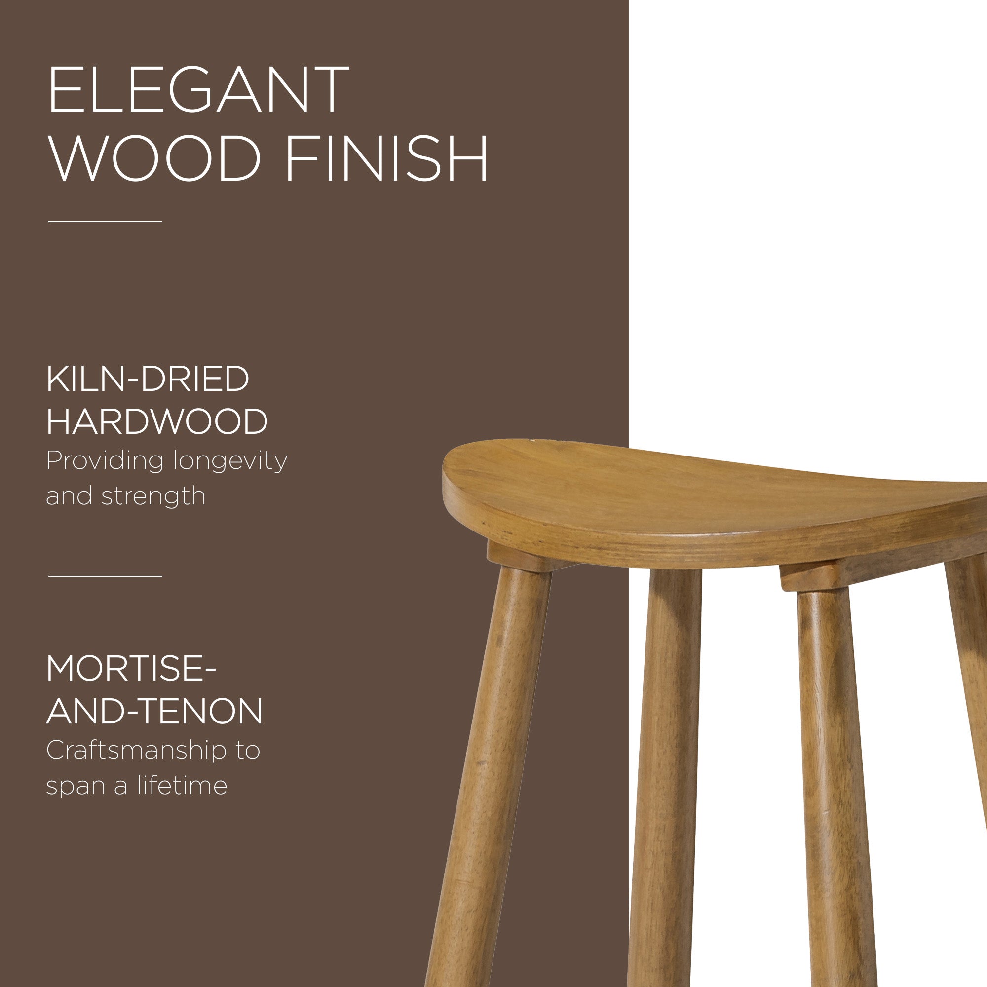 Maven Lane Luna Bar Stool in Rustic Natural Wood Finish (Open Box) - VMInnovations