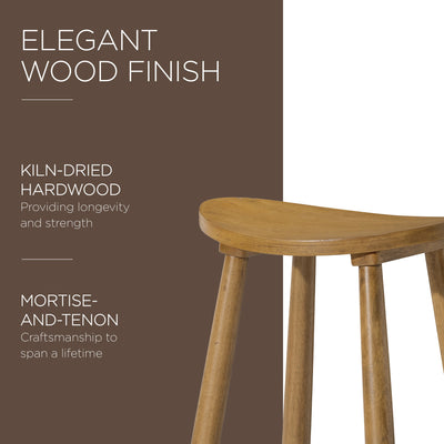 Maven Lane Luna Bar Stool in Rustic Natural Wood Finish (For Parts) - VMInnovations