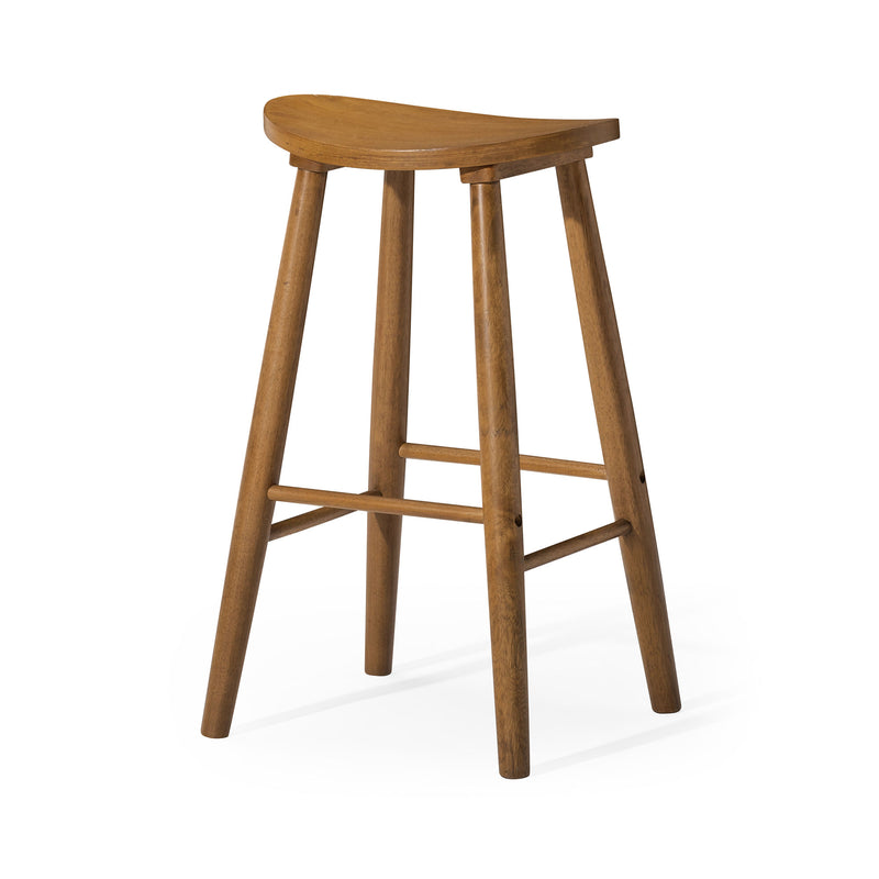 Maven Lane Luna Bar Stool in Rustic Natural Wood Finish (Open Box)