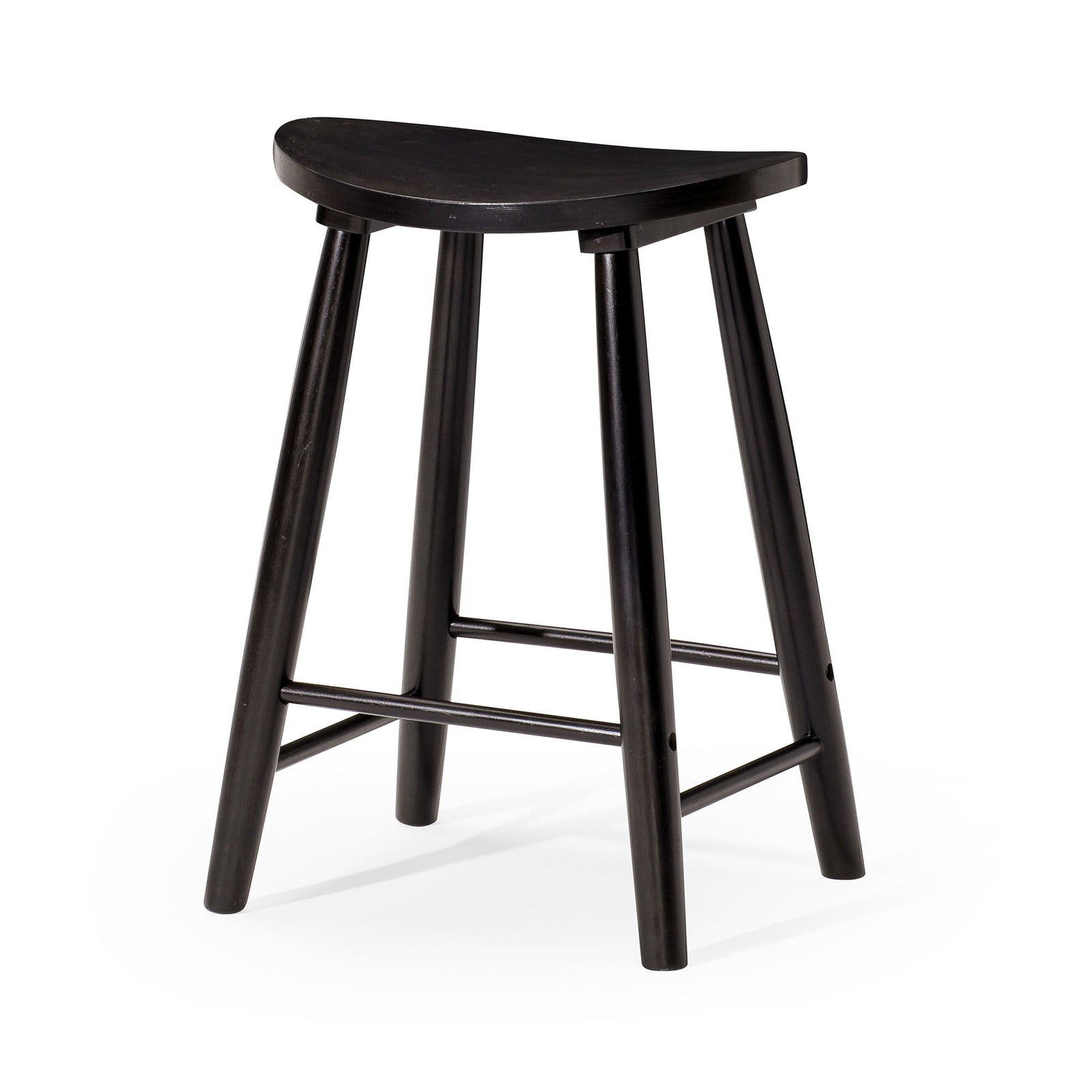 Maven Lane Luna Bar Stool in Rustic Black Wood Finish - VMInnovations