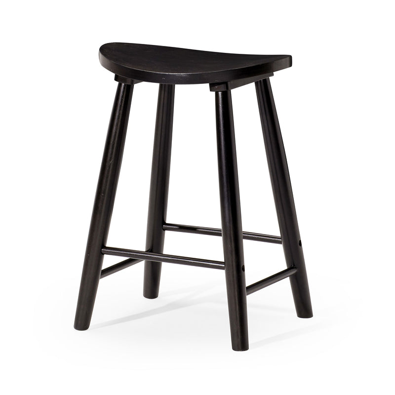 Maven Lane Luna Bar Stool in Rustic Black Wood Finish (For Parts)