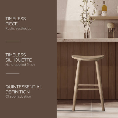 Maven Lane Luna Bar Stool in Light Oak Wood Finish