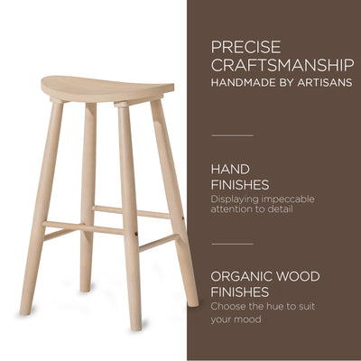 Maven Lane Luna Bar Stool in Light Oak Wood Finish (Open Box)