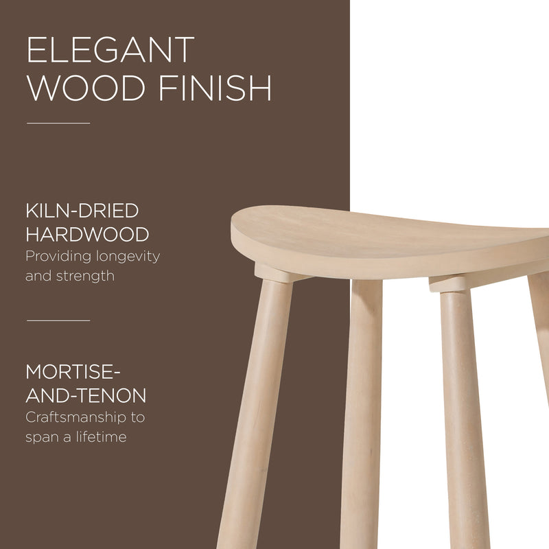 Maven Lane Luna Bar Stool in Light Oak Wood Finish (Used)