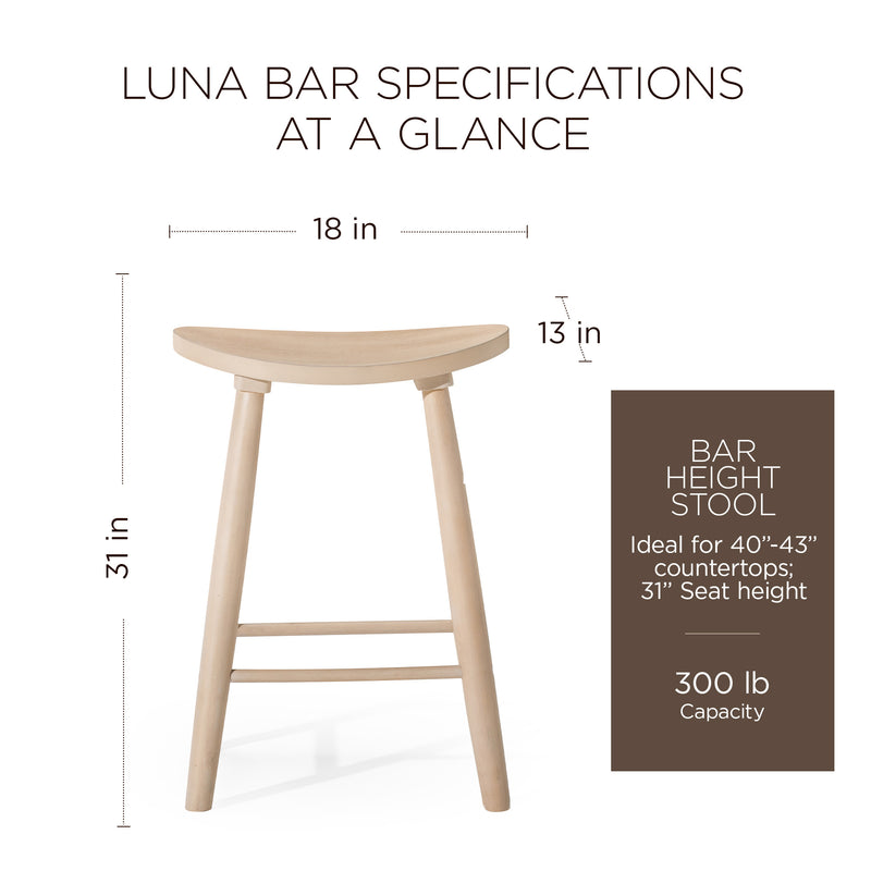 Maven Lane Luna Bar Stool in Light Oak Wood Finish (Used)