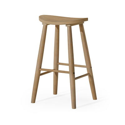 Maven Lane Luna Bar Stool in Light Oak Wood Finish