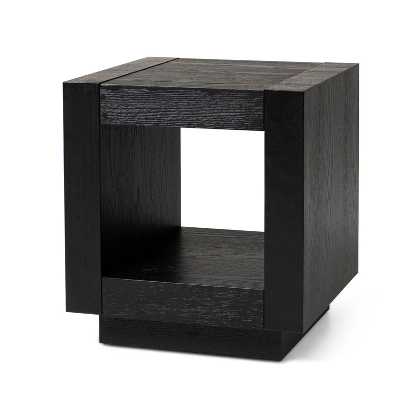 Maven Lane Artemis Contemporary Wooden Side Table in Refined Black Finish