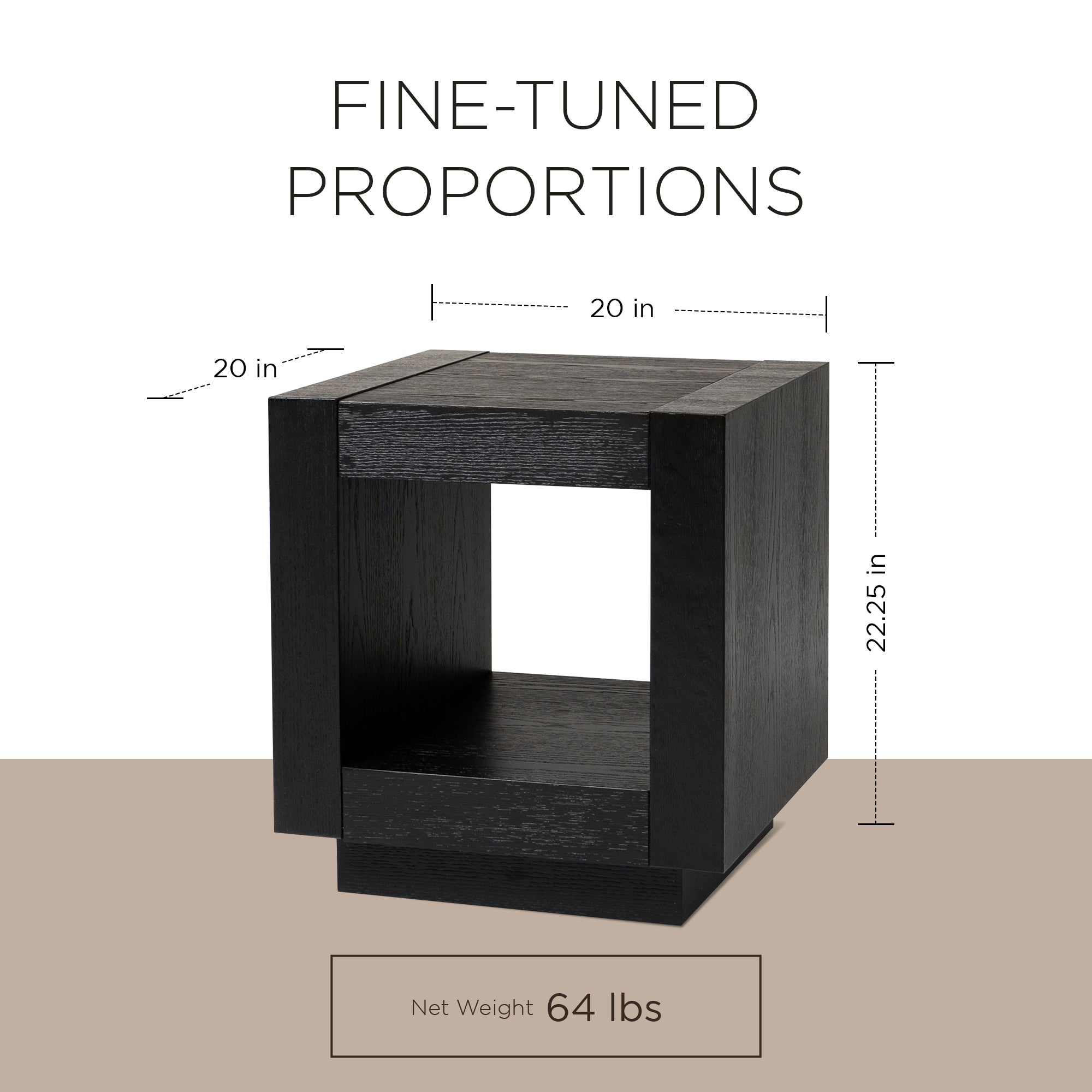 Maven Lane Contemporary Wooden Side Table in Refined Black Finish (Open Box) - VMInnovations