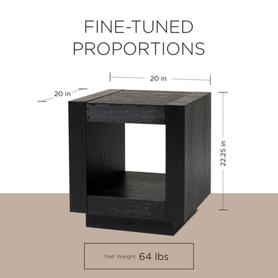 Maven Lane Contemporary Wooden Side Table in Refined Black Finish (Open Box) - VMInnovations