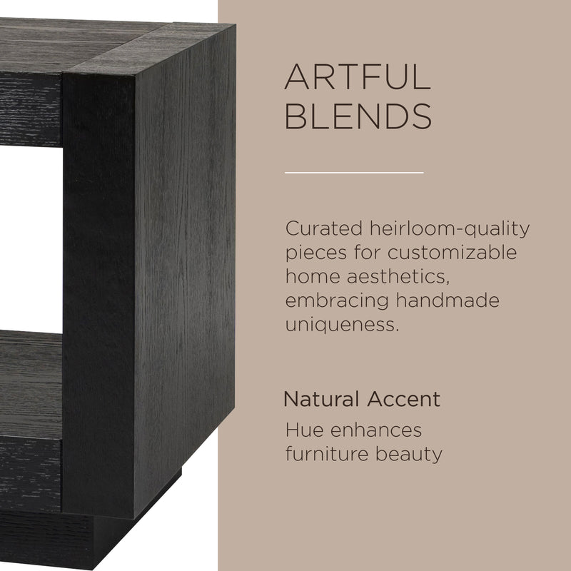 Maven Lane Artemis Contemporary Wooden Side Table in Refined Black Finish (Used)