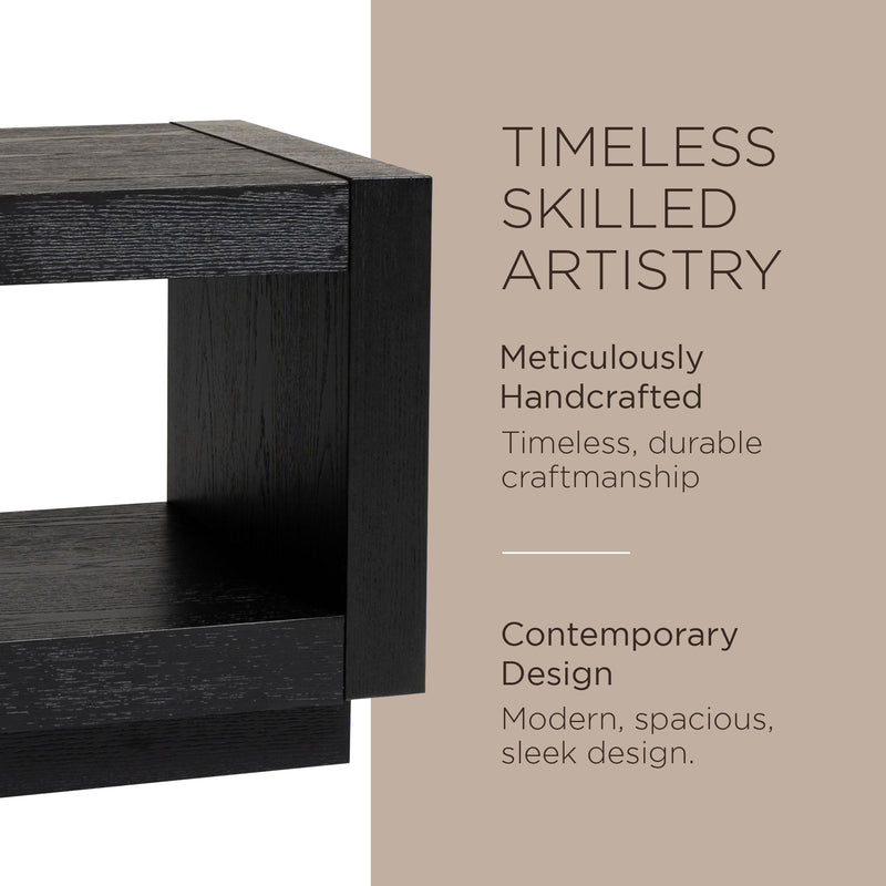 Maven Lane Artemis Contemporary Wooden Side Table in Refined Black Finish (Used)