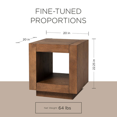 Maven Lane Contemporary Wooden Side Table in Refined Brown Finish (Open Box)