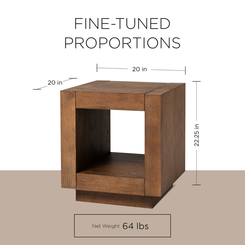 Maven Lane Contemporary Wooden Side Table in Refined Brown Finish (Open Box)