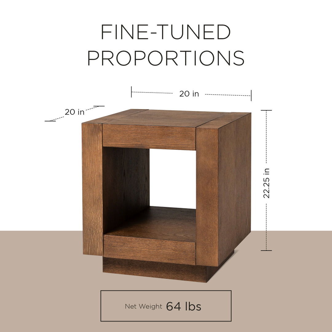 Maven Lane Artemis Contemporary Wooden Side Table in Refined Brown Finish (Used) - VMInnovations