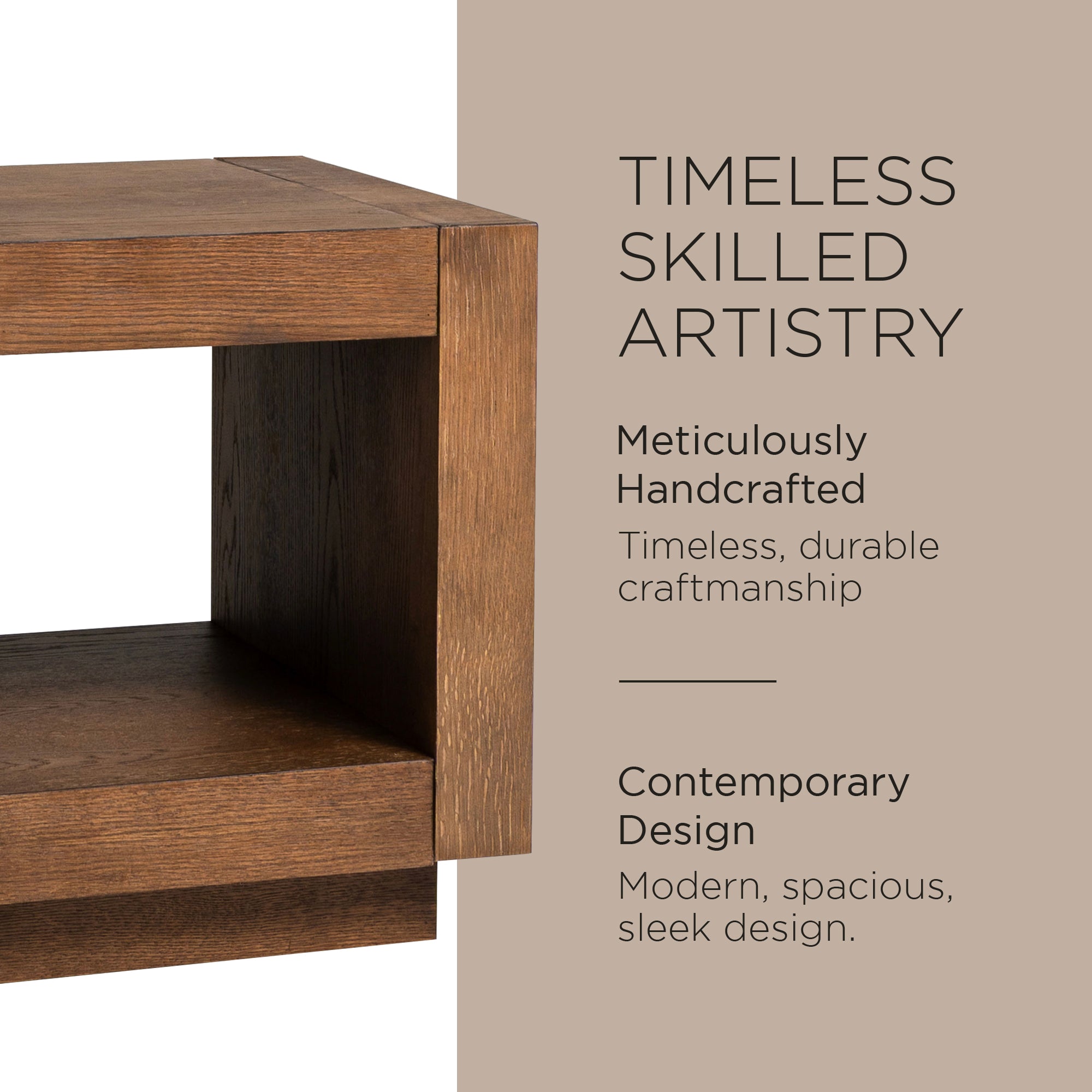 Maven Lane Artemis Contemporary Wooden Side Table in Refined Brown Finish (Used) - VMInnovations