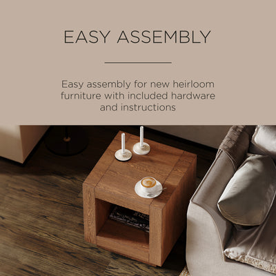 Maven Lane Artemis Contemporary Wooden Side Table in Refined Brown Finish (Used) - VMInnovations