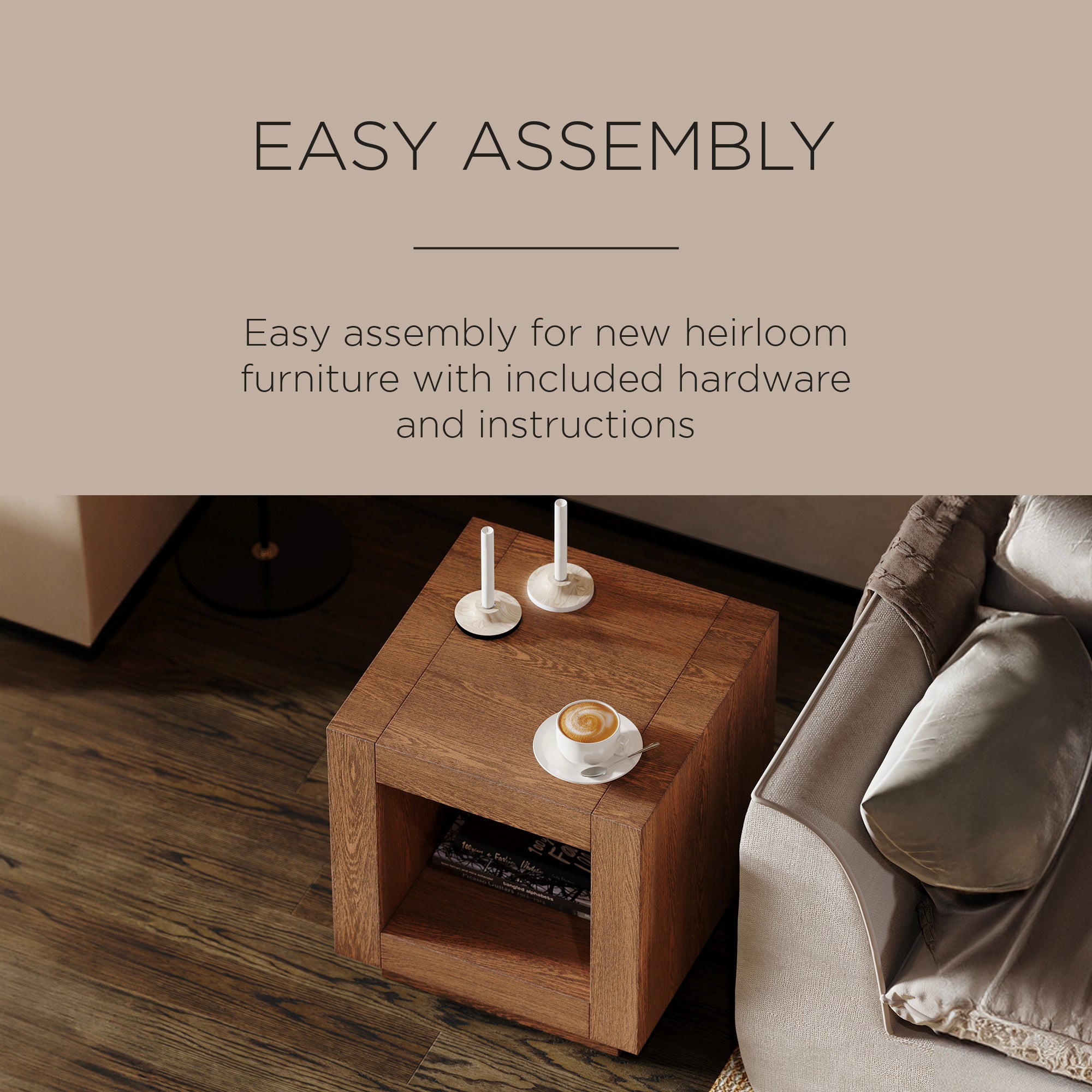 Maven Lane Contemporary Wooden Side Table in Refined Brown Finish (Open Box) - VMInnovations