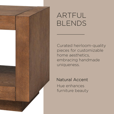 Maven Lane Artemis Contemporary Wooden Side Table in Refined Brown Finish