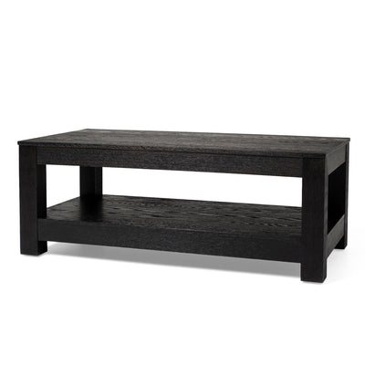 Maven Lane Paulo Wooden Coffee Table in Weathered Black Finish (Used) - VMInnovations