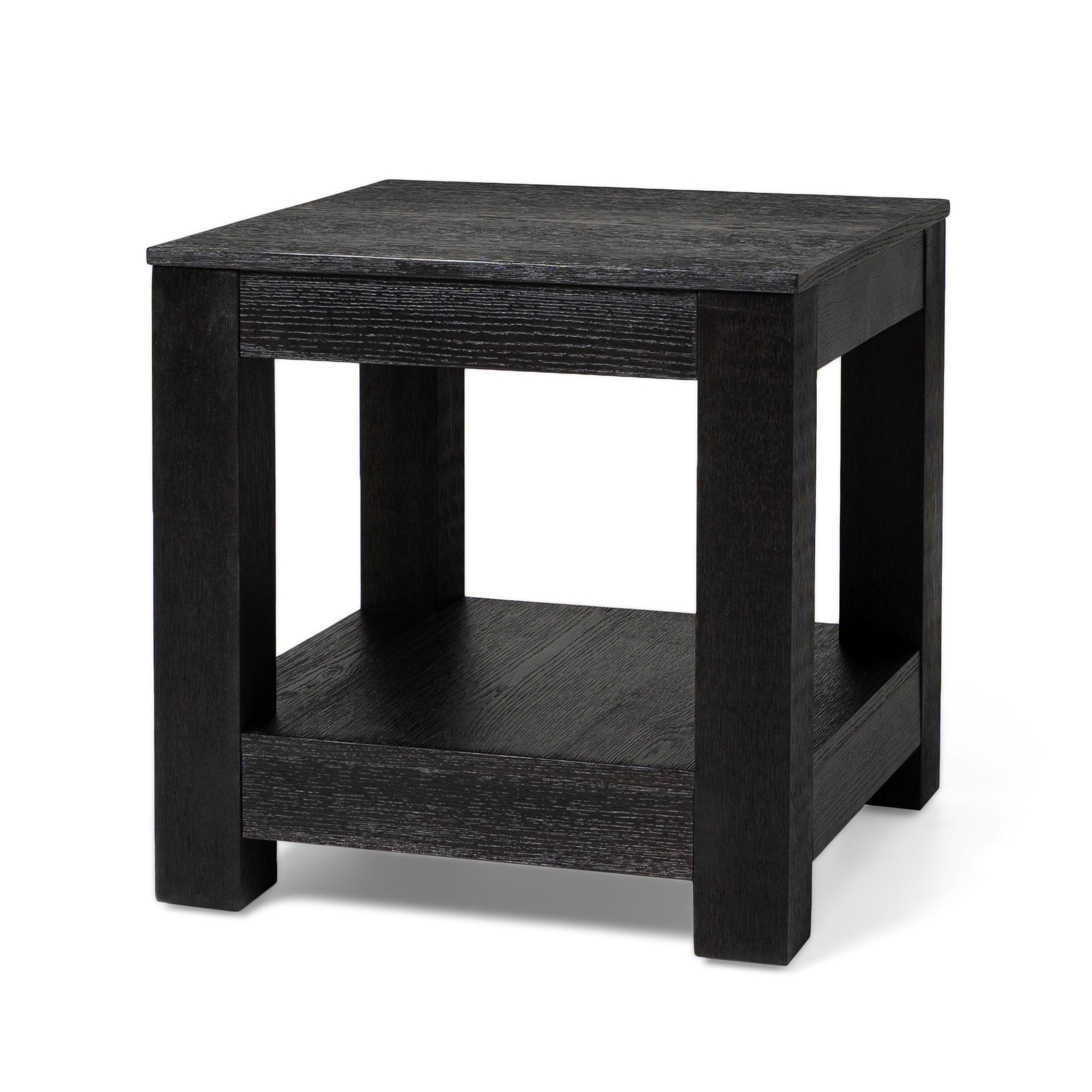 Maven Lane Paulo Wooden Side Table in Weathered Black Finish - VMInnovations