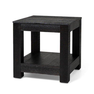 Maven Lane Paulo Wooden Side Table in Weathered Black Finish - VMInnovations