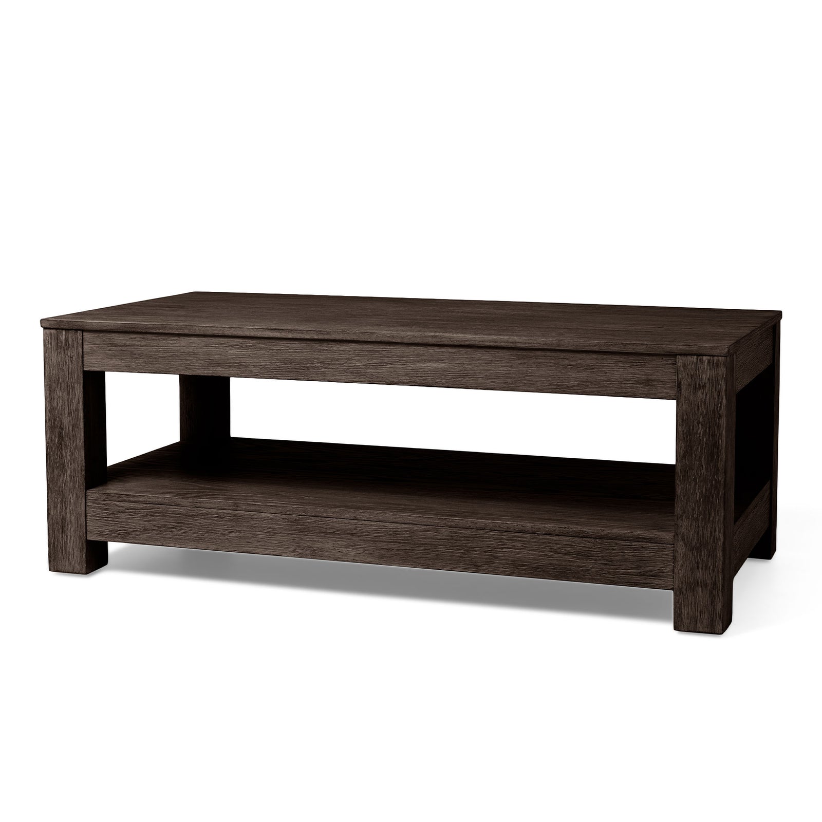 Maven Lane Paulo Wooden Coffee Table in Weathered Brown Finish - VMInnovations