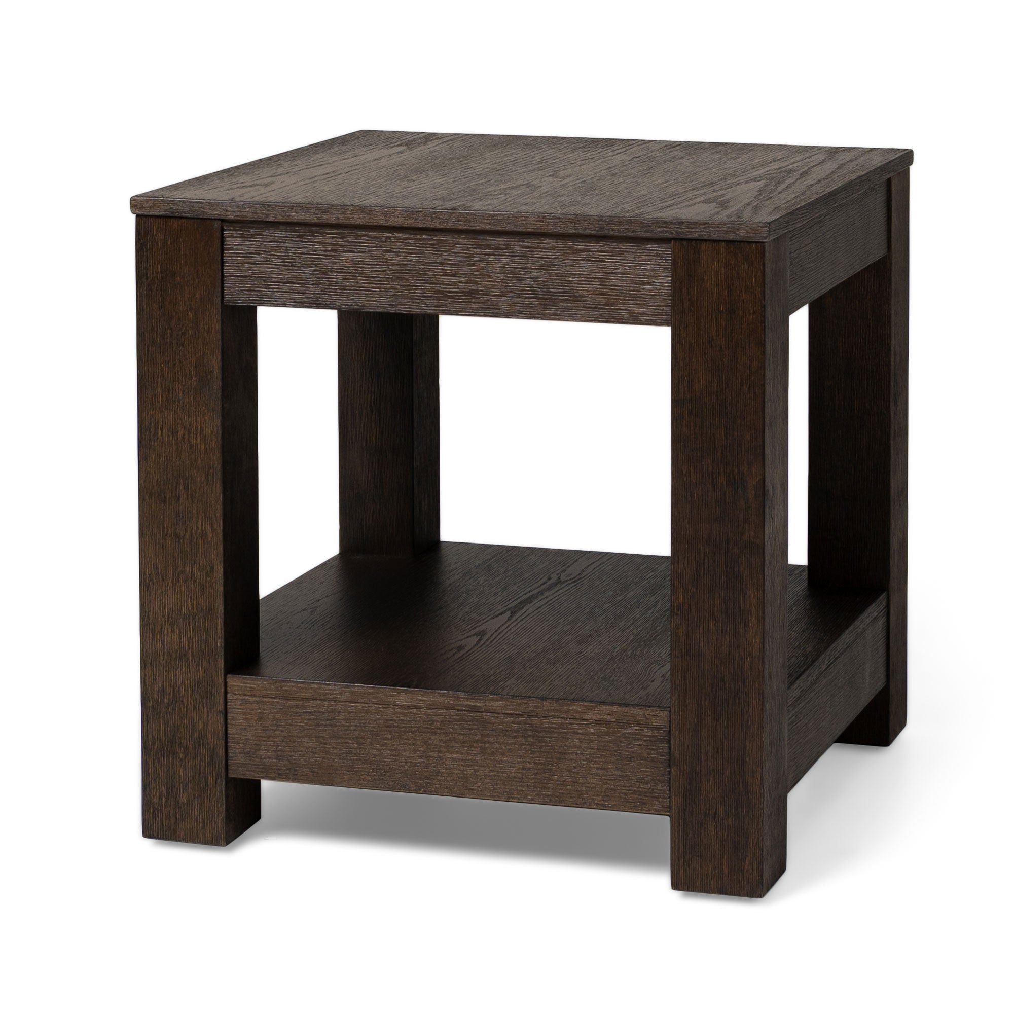 Maven Lane Paulo Wooden Side Table in Weathered Brown Finish (For Parts) - VMInnovations