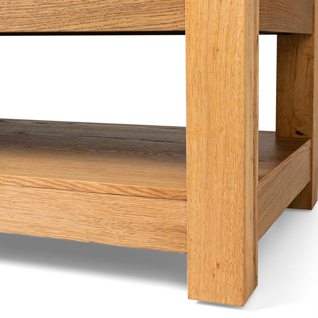 Maven Lane Paulo Wooden Coffee Table with Set of 2 Side Tables, Weathered Natural